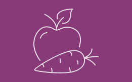 Symbol Apfel und Karotte